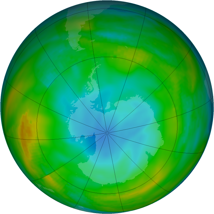 Antarctic ozone map for 23 June 1979
